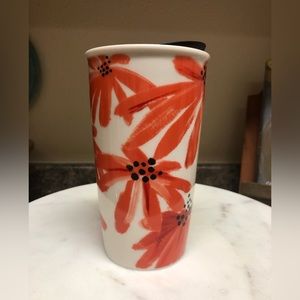 Starbucks Floral Ceramic Travel Mug